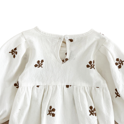 Newborn & Baby Cotton Floral Embroidered Long Sleeve Romper (3M-24M)