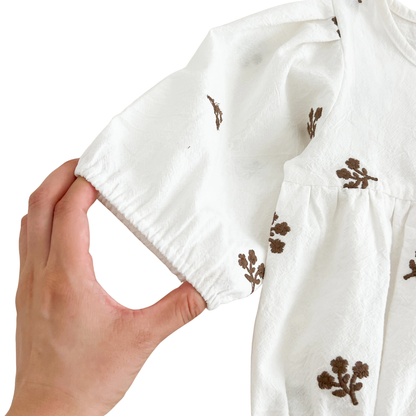 Newborn & Baby Cotton Floral Embroidered Long Sleeve Romper (3M-24M)