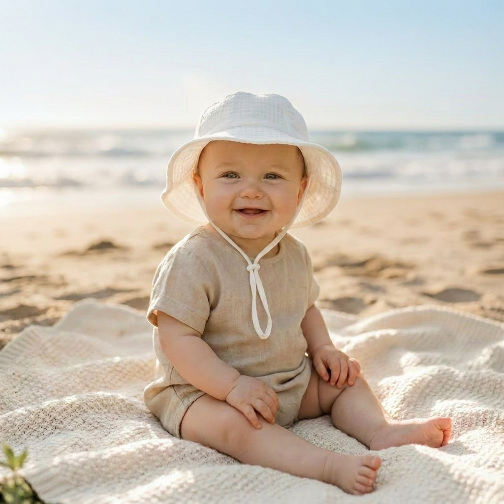 Baby & Toddler Cotton Wide Brim Sun Bucket Hat (3-18M)