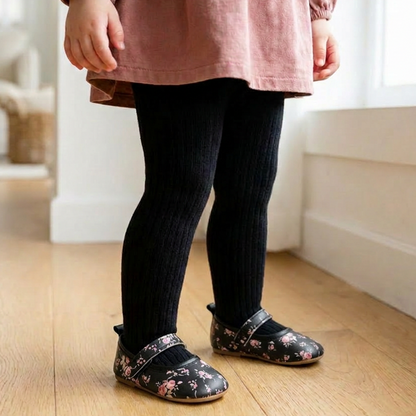 4-Pack Kids & Baby Soft Cotton Striped Tights - All-Season Ribbed Stockings (6M- 12Y)