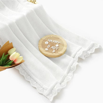 Soft Knit Baby Blanket with Scalloped Edge