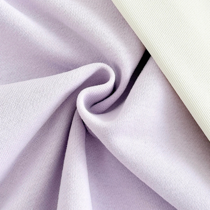 Soft cotton-blend fabric texture and inner lining of baby girl lavender pullover