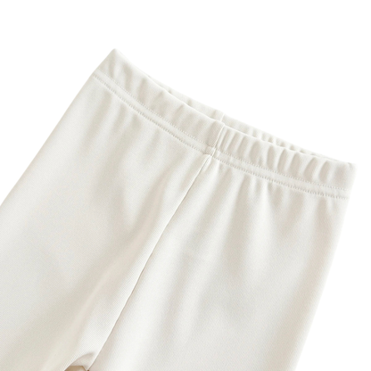 White stretch leggings elastic waistband for toddler and baby girls