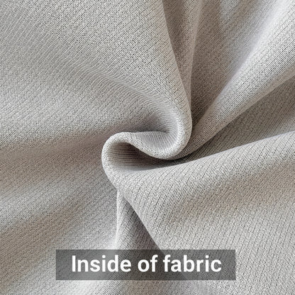Close-up showing the smooth interior knit texture of the grey cotton blend fabric for the baby's skin.