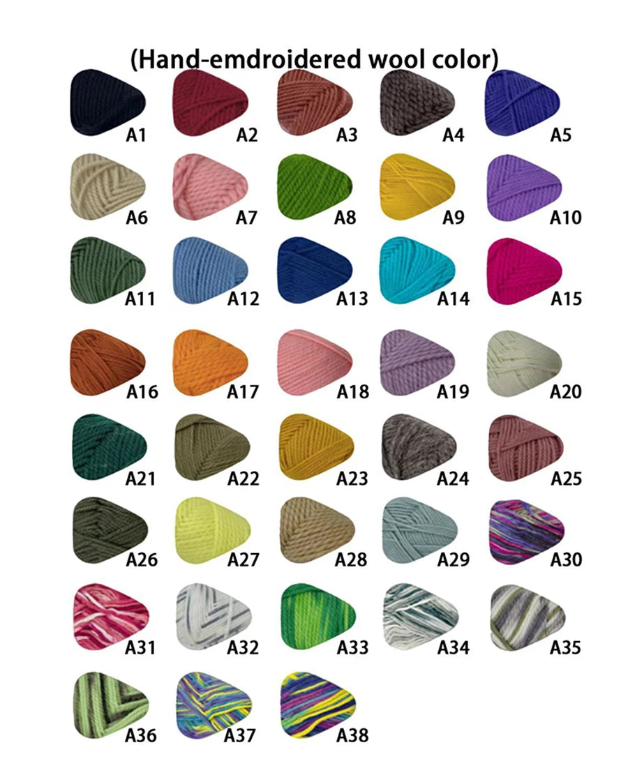 Embroidery yarn thread color options for custom name personalization on baby sweaters
