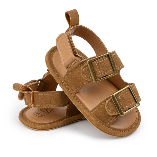 Light Tan Unisex Baby Pre-Walker Sandals and Crib Shoes in Birkenstock Style