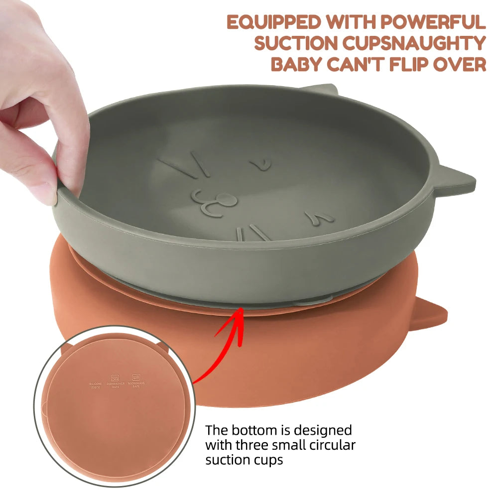 Gray and orange silicone lid with suction cups on a white background