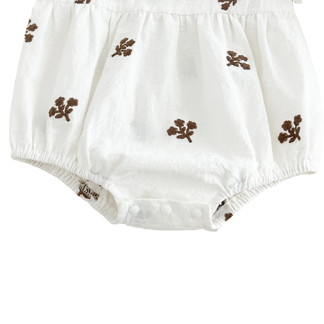 Newborn & Baby Cotton Floral Embroidered Long Sleeve Romper (3M-24M)
