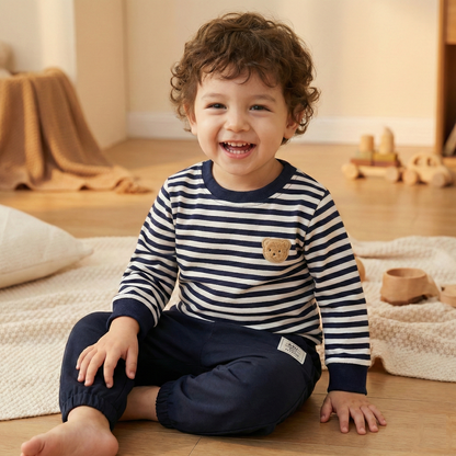Baby Boy & Toddler 2-Piece Striped Clothing Set (6M-3T) – Long Sleeve Top & Pants