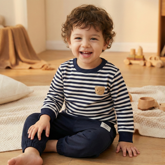 Baby Boy & Toddler 2-Piece Striped Clothing Set (6M-3T) – Long Sleeve Top & Pants