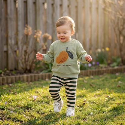 Unisex Baby Mango Sweatshirt & Pants Set | 2-Piece Winter Outfit (6M-3T)